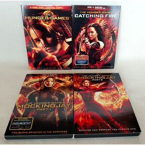 Hunger Games Movies 1-4 Complete DVD + Digital Copy Lot W/Covers & Barely Used